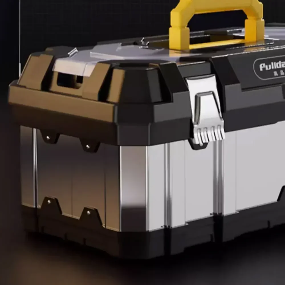 Portable Tool Storage Box Multi-layer Metal Suitcase Stainless Steel Industrial Grade Multifunctional Storage Box Friend's Gift