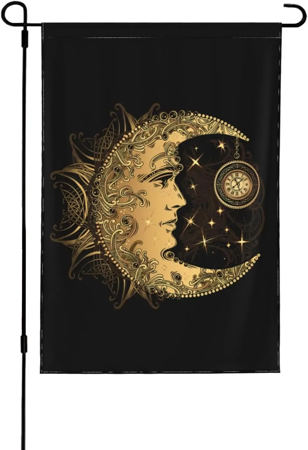 Moon Sun Garden Flag 12x18 Inch Golden Moon Sun Decorative Flag Small Vertical Double Sided Holiday Farmhouse Seasonal Decor GGX