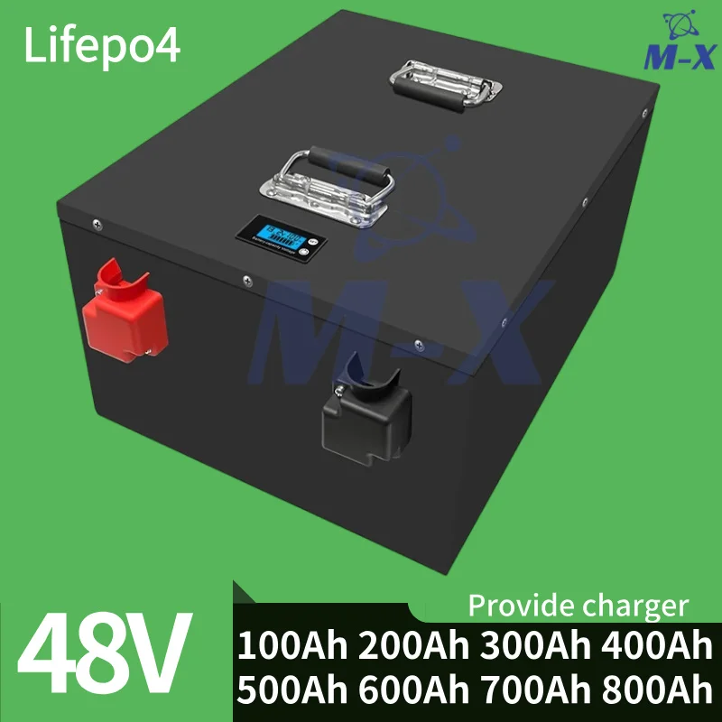 

M-X-Литиевая батарея 48 В 400 Ач 100 Ач 200 Ач 300 Ач 500 Ач 600 Ач 700 Ач 800 Ач Lifepo4 для солнечной системы 4 кВт 9 кВт Фотоэлектрическое питание для автофургонов