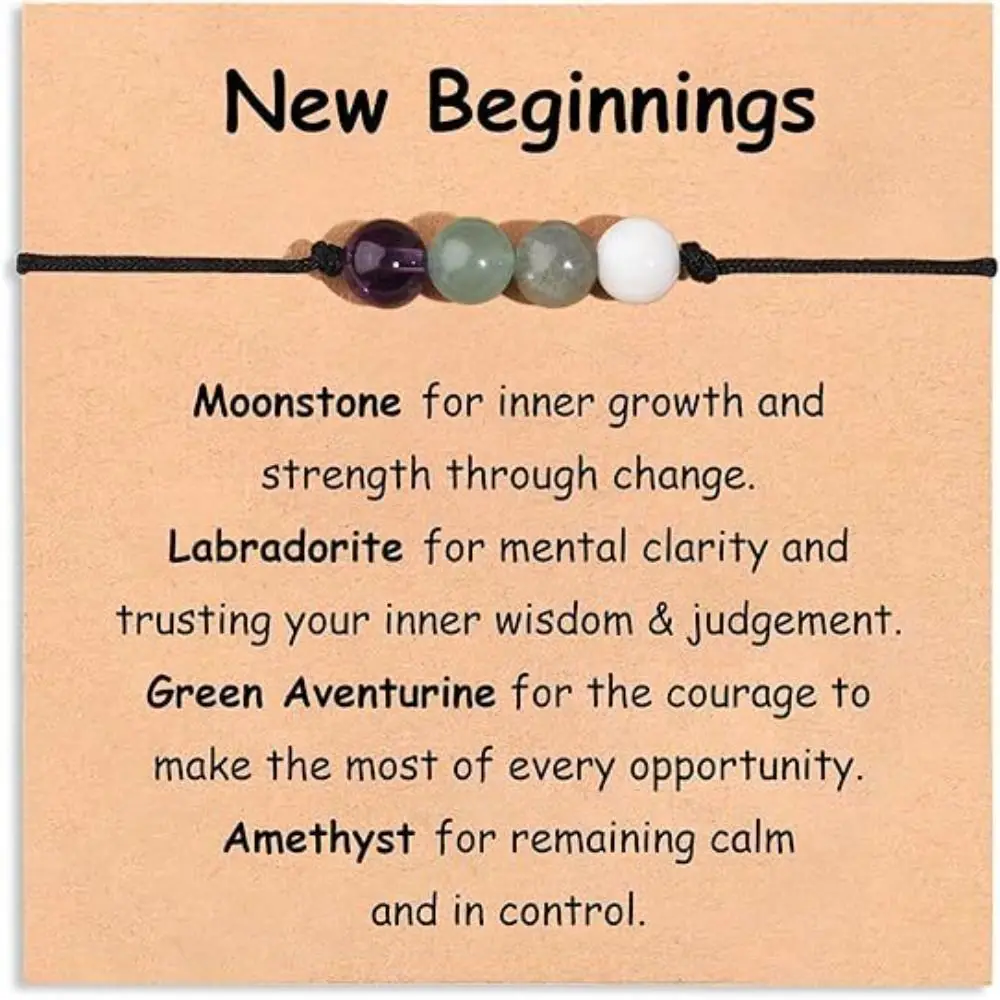 Регулируемый молитвенный целебный браслет с кристаллами, браслет ручной работы с защитой от тревоги, элегантный браслет с духовным камнем