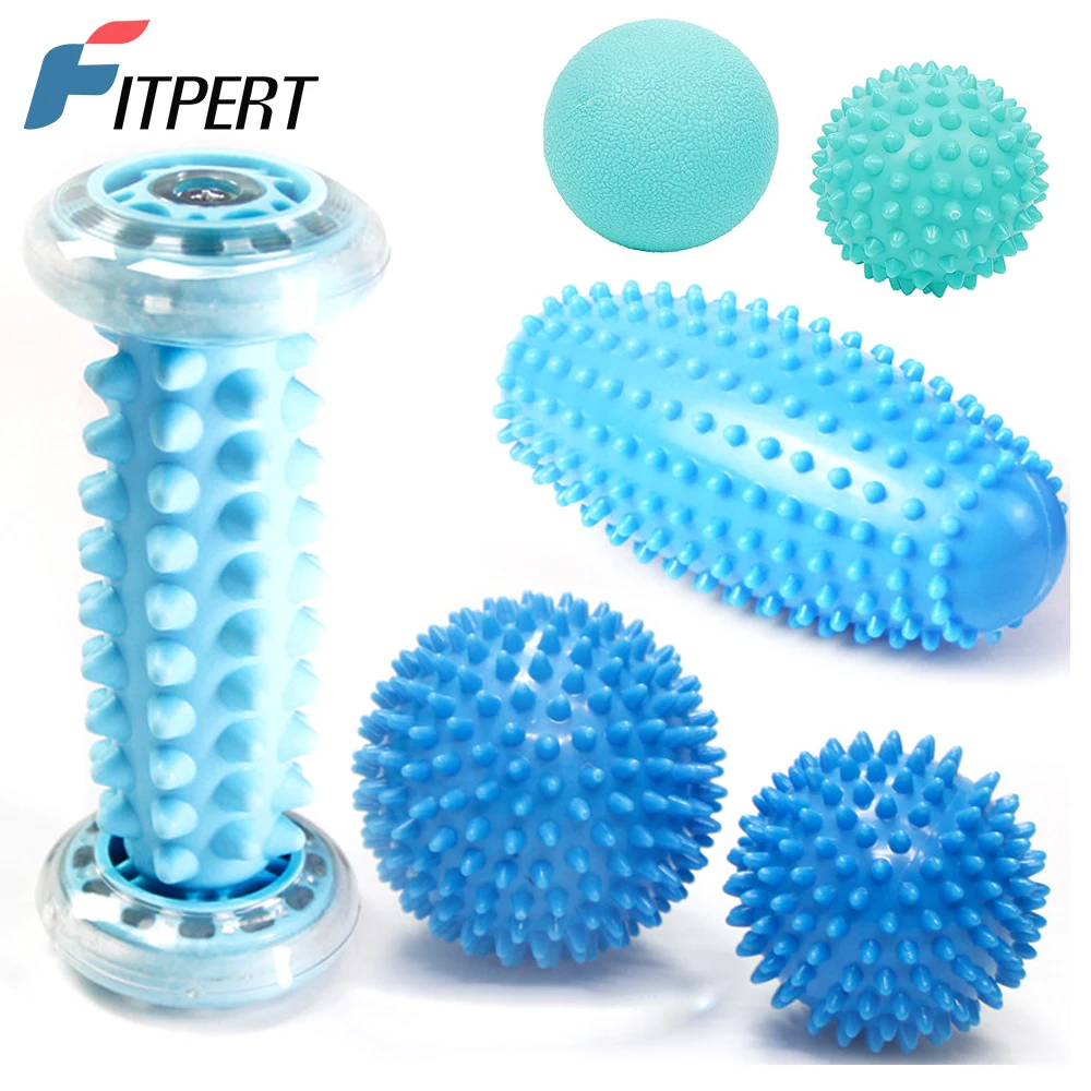 Foot Massage Roller and Spiky Ball Therapy Set, Manual Foot Massager for Plantar Fasciitis, Foot Arch Pain,Trigger Point Therapy