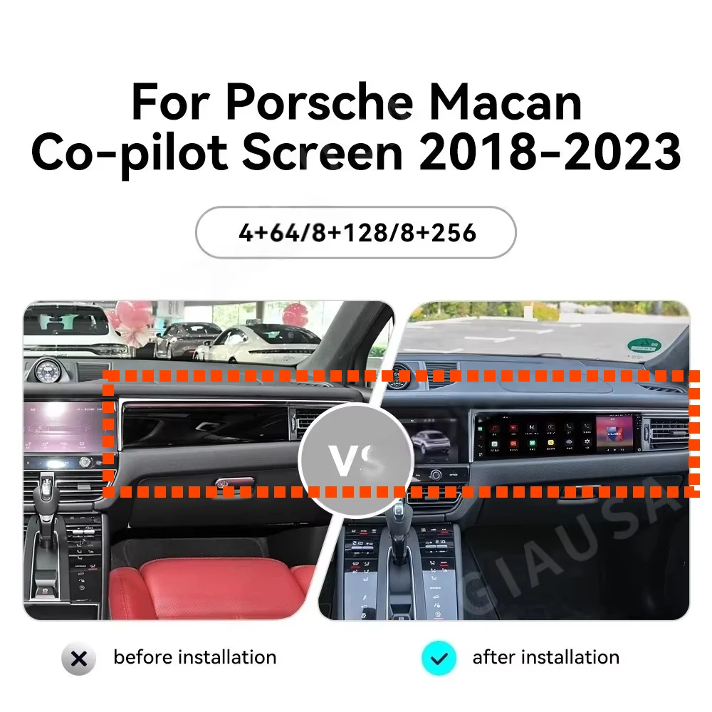 Navigation Co-pilot Android Car Multimedia Player For Porsche Macan 2017-2023 Entertainment Passenger LCD HD Screen 15