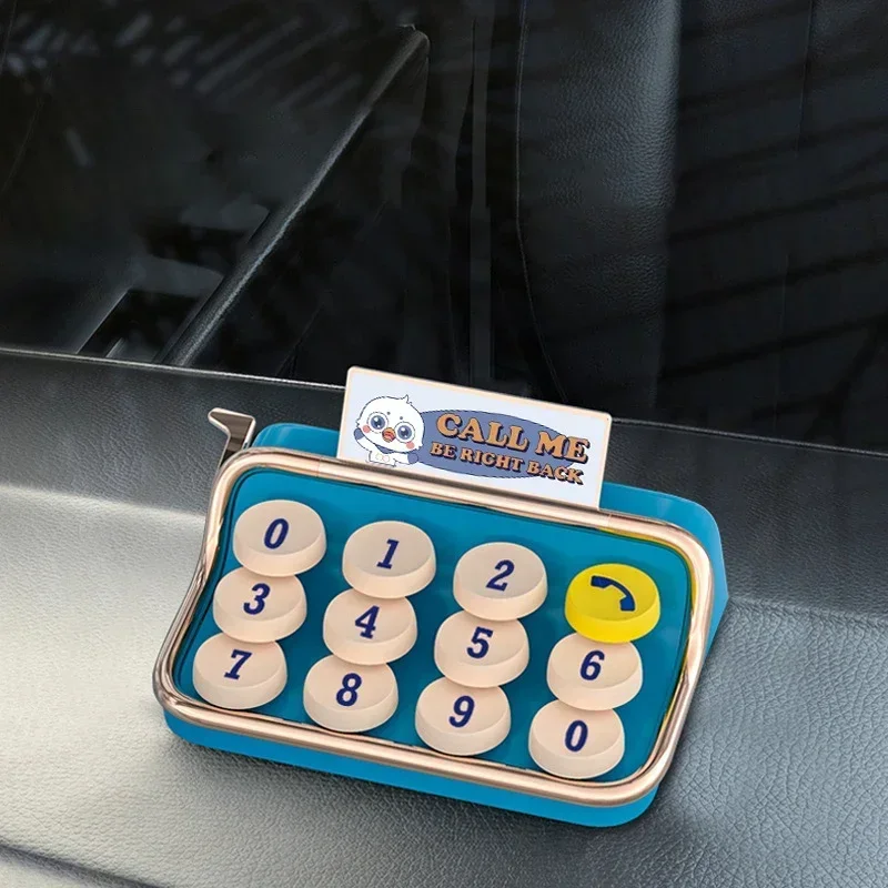 1pc Phone Number Plate Invisible Keyboard Man Parking Plate Retro Moving License Plate Temporary Parking Plate Car Supplies