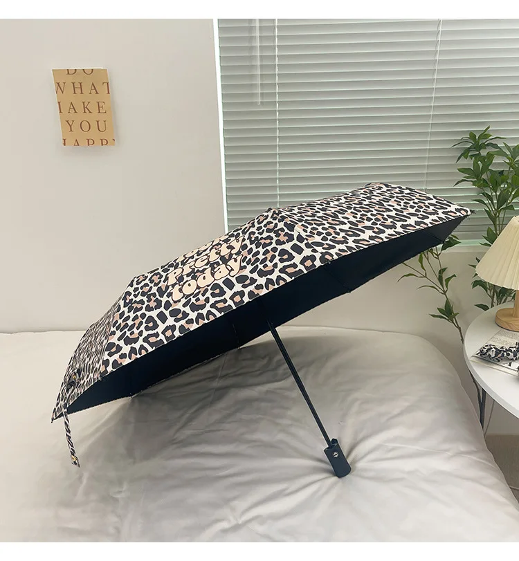 Leopard Umbrella Cartoon Fashion  Smart Umbrella Full Automatic Brand Plegable UV Protection Sun parasol portatil