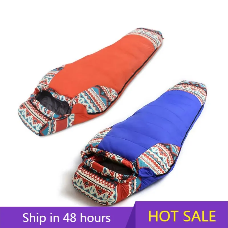 

YTYIN Newbility Very Warm White Goose Down Filled Adult Mummy Style Sleeping Bag Fit for Winter Thermal Thickness Camping Travel