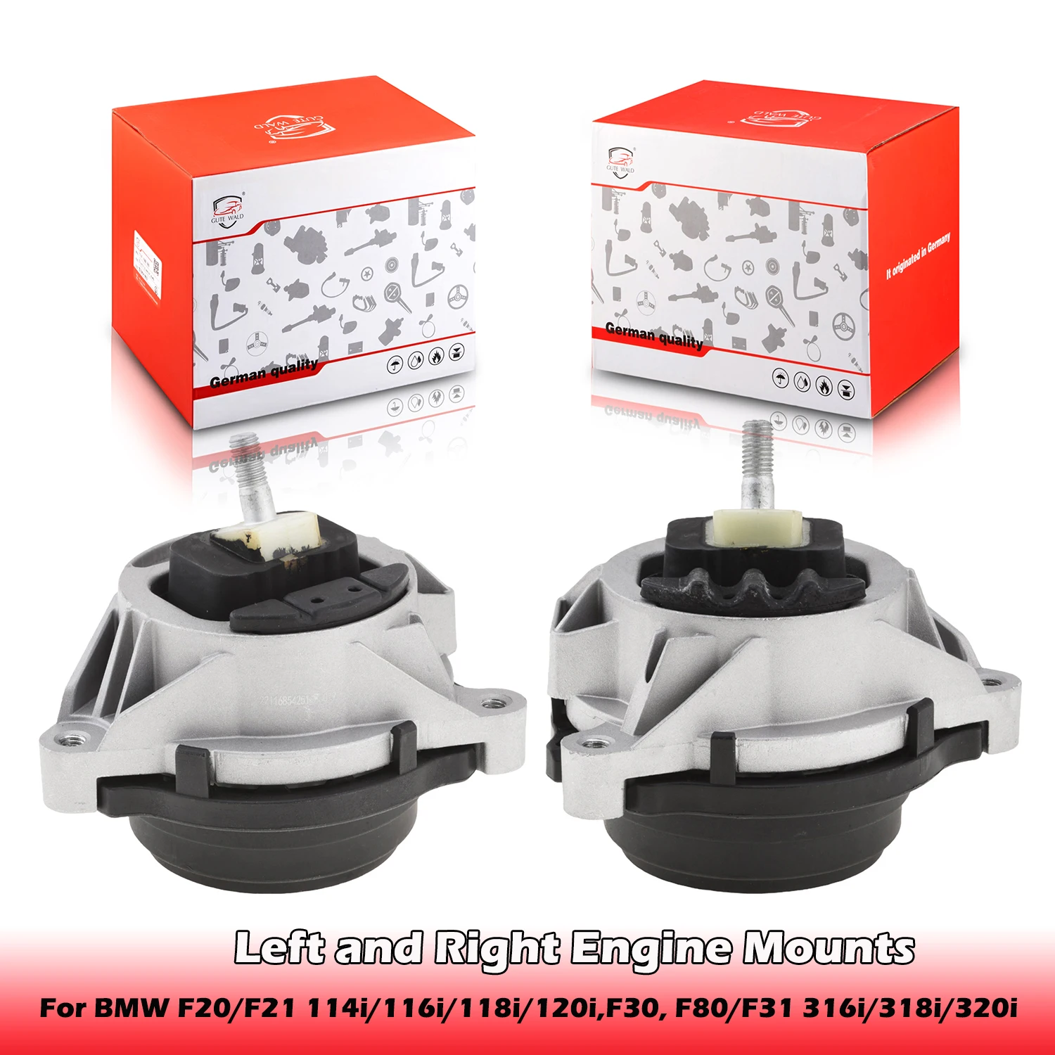 Left and Right Engine Mounts 22116854251,22116854252 For BMW F20/F21 114i/116i/118i/120i,F30, F80/F31 316i/318i/320i