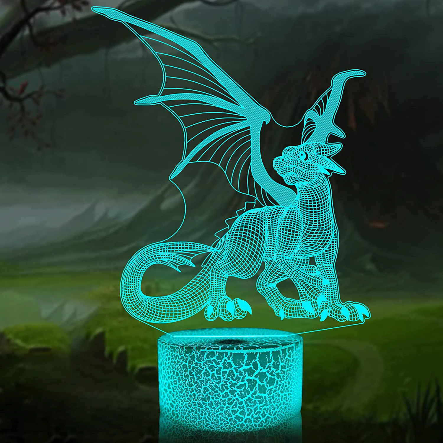 16 Colors Changing Battery Power 3D Dragon Night Light Children\'s Room Decor Dragon Lamp Christmas Birthday Gift for Boys /Girls