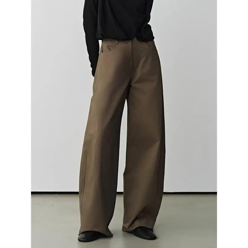 

Maxdutti Minimalist Wide Leg Pants For Woman Clothes Spring/summer Retro Loose Technology Cotton Slimming Banana Denim Pants