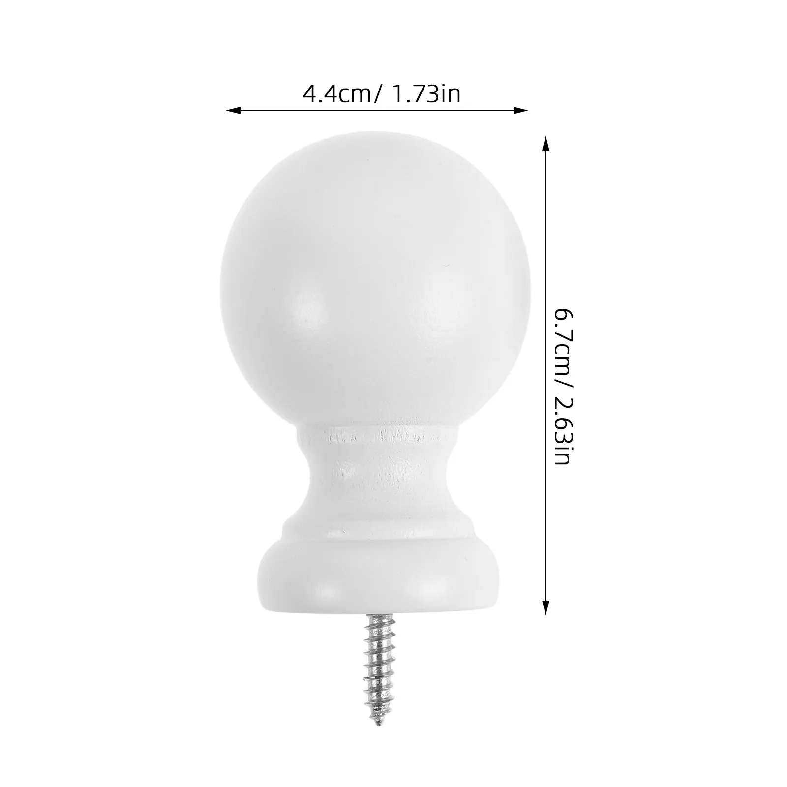 2Pcs Rustic Wooden Curtain Rod Finials Screw-on End Caps for 23Mm Round Poles Decorative Replacement Drapery Rod Finials