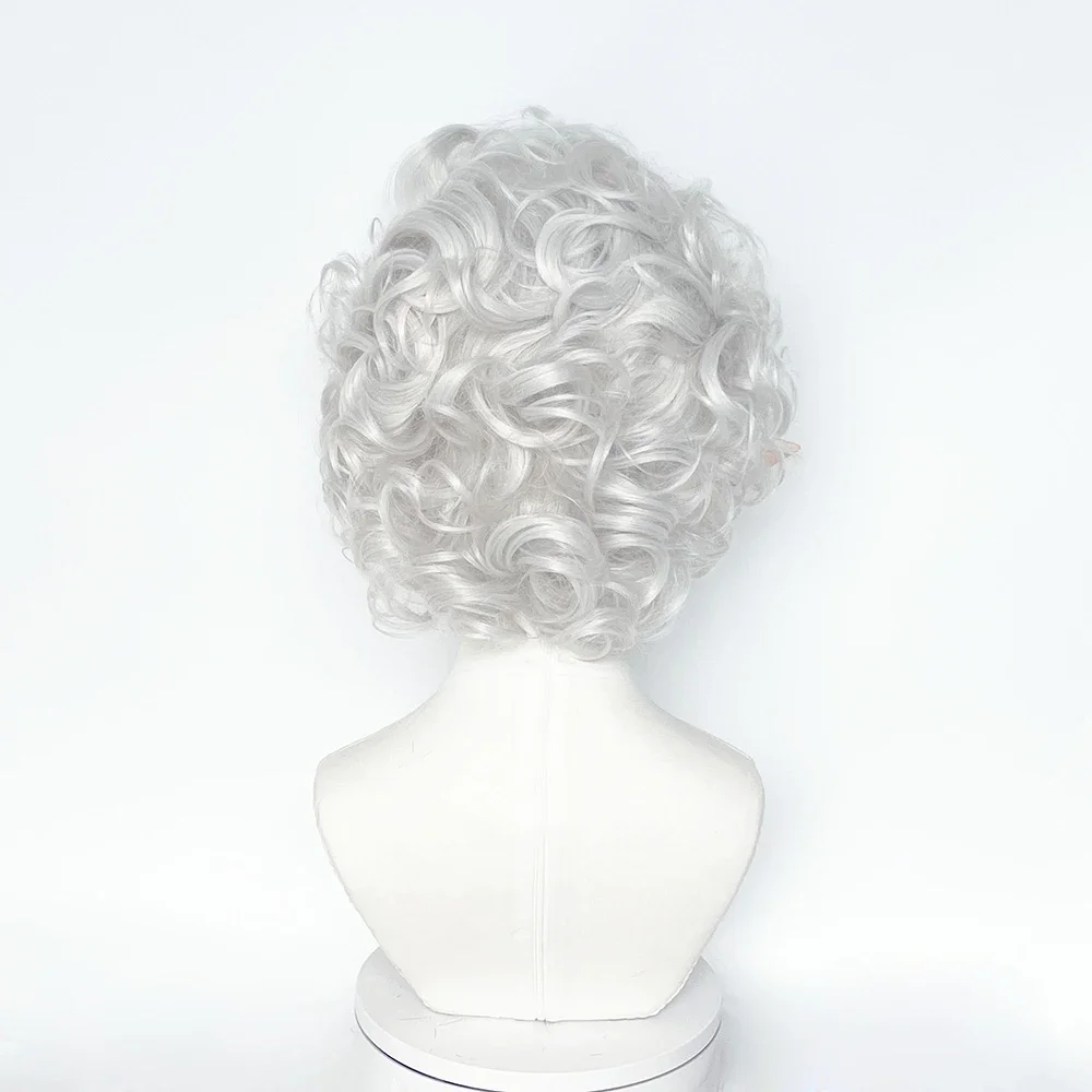 2024 Game Astarion Cosplay Wig Adult Silver Gray Short Curly Hair Heat Resistant Synthetic Wigs Halloween Costume