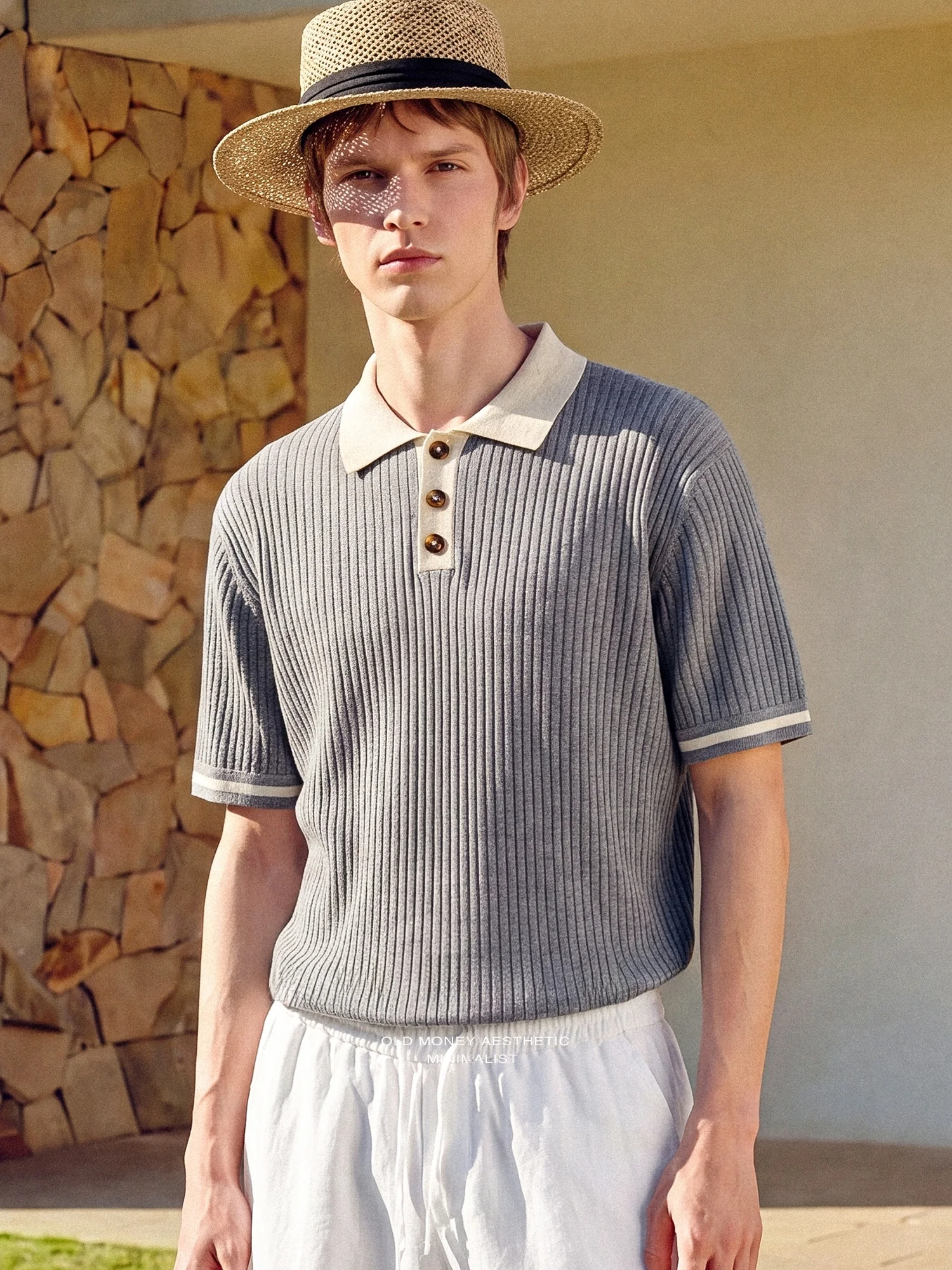 Men's Breathable Lightweight Knitted Elastic  Shirt Short Sleeve Vintage Color Block Linen Blend Summer T-Shirt