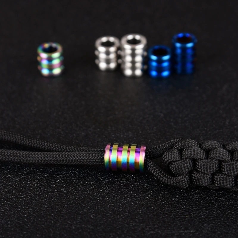 Titaniums Alloys Knife Lanyards Beads Parachutes Cord Beads DIY Paracord Part Dropshipping