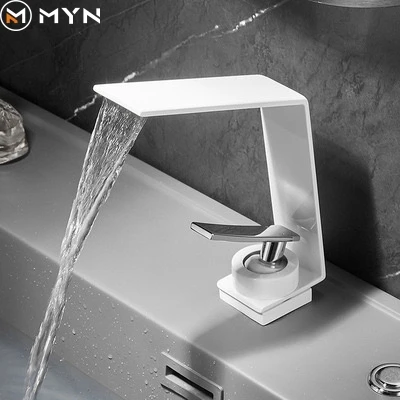 Washbasin Waterfall Faucet Hot and Cold Toilet Basin Faucet Undercounter Basin Single Hole  Full Copper Faucet  Mixer