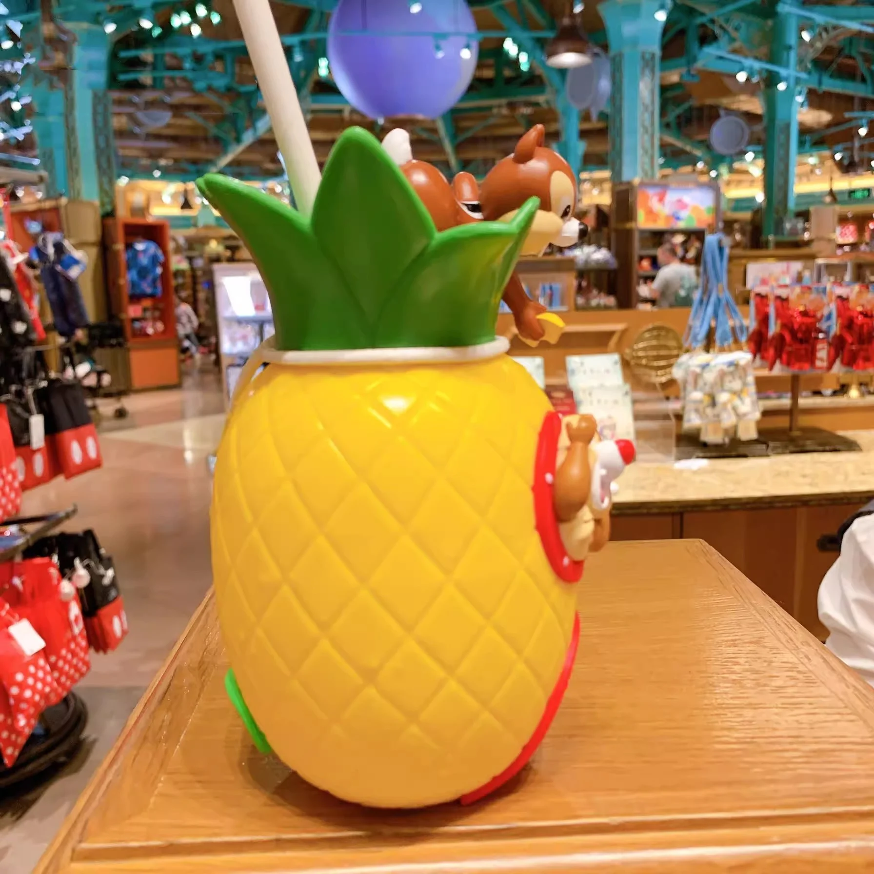 Shanghai Disneyland Chip 'n' Dale 3D Cartoon Lovely Straw Cold Drink Cup/Water Bottle Children's Gift Souvenir view 3