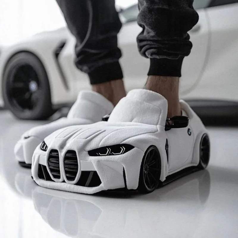 M4 Racing Plush Slippers Toy Simulation Sports Car Car Plush Home Couple Floor Indoor Slippers