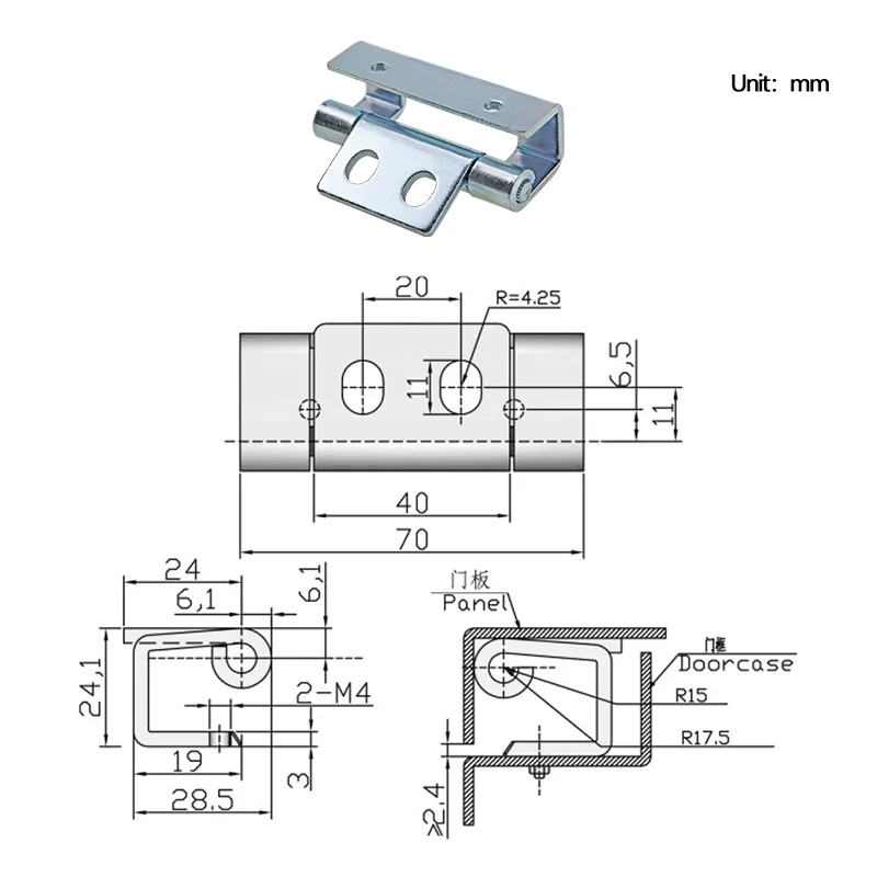 Industrial Toolbox Cabinet Hinge Weitu Control Cabinet Door Hinge Iron Hinge for Mobile Cabinets Factory Sale