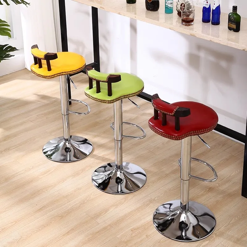

Multi-functional Bar chair lifting solid wood high stool simple bar chair rotating front desk chair chair commercial Home Goods
