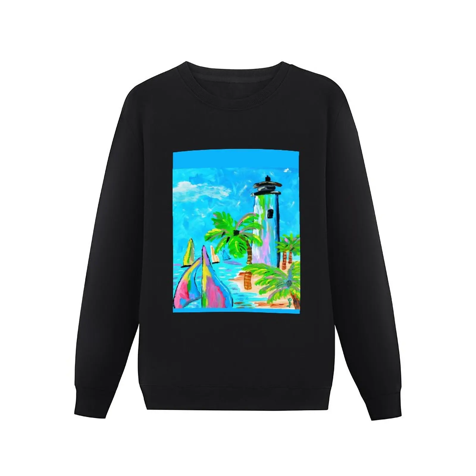 Colorful Lighthouse - Original artwork Dody Denman Pullover Hoodie mens clothes autumn jacket men anime clothing new sweatshirts