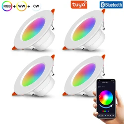 Tuya-Spot Lumineux LED Intelligent Encastrable au Plafond, Fonctionne avec Alexa et Google Home, Lumière à Gradation RVB, 5W, 7W, 9W, 15W, 110V, 220V
