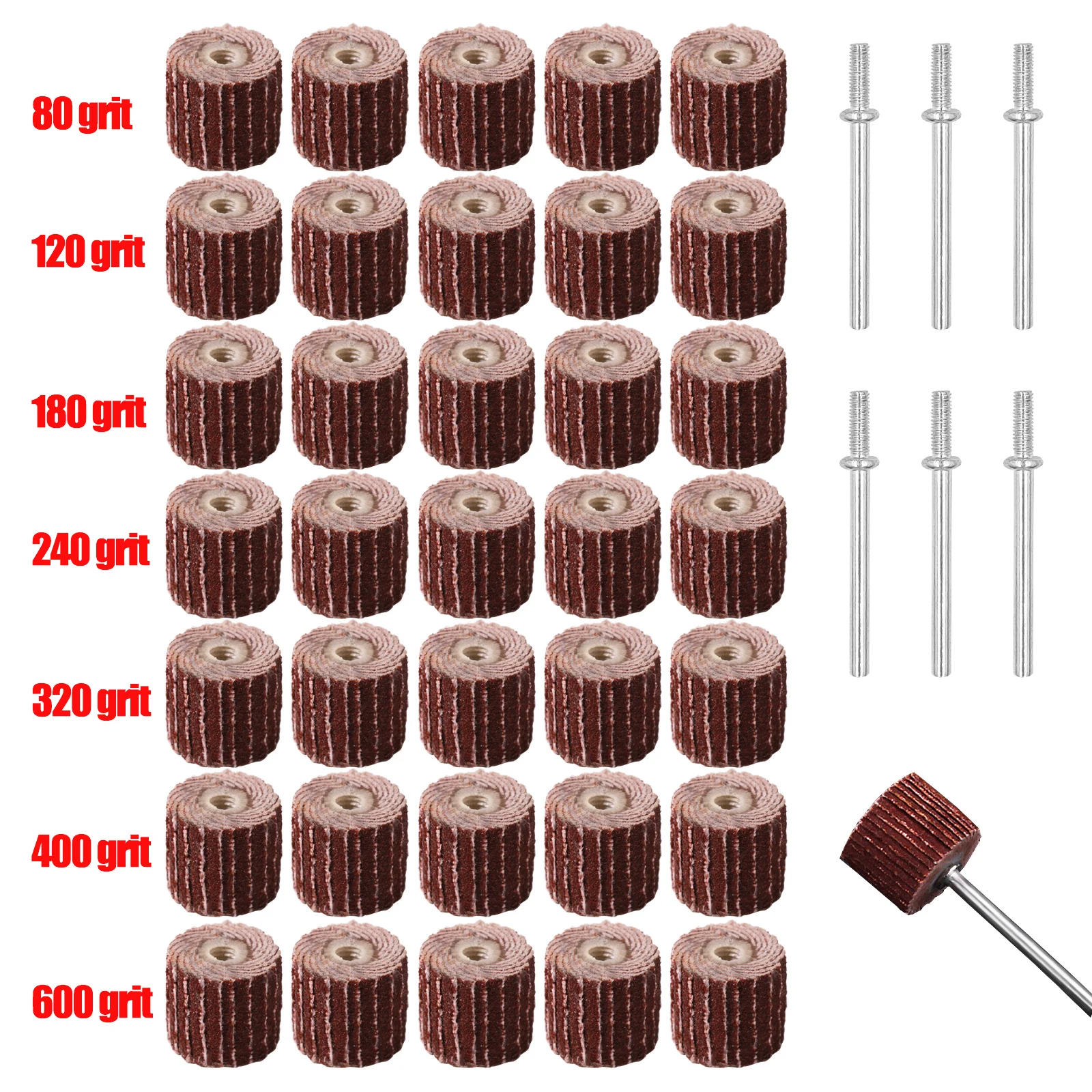 

23 шт. 10 мм лепестковые шлифовальные круги для аксессуаров Dremel, абразивные материалы, шлифовальная машина, лепестковая шлифовальная машина, дрель, вращающийся инструмент