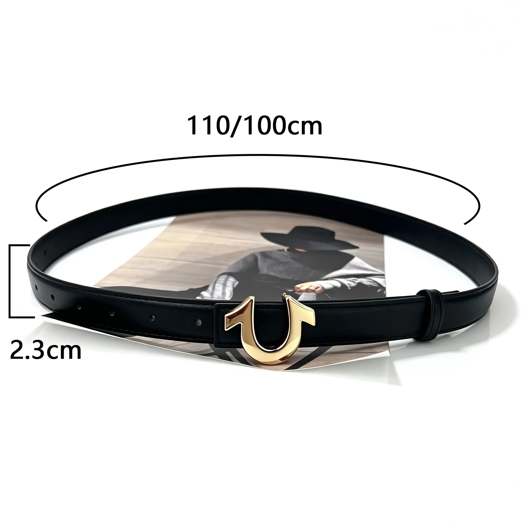 High-quality Women's Fashionable Belt  Buckle Smooth Buckle Temperament Double-sided Gift For Mother Using Belt