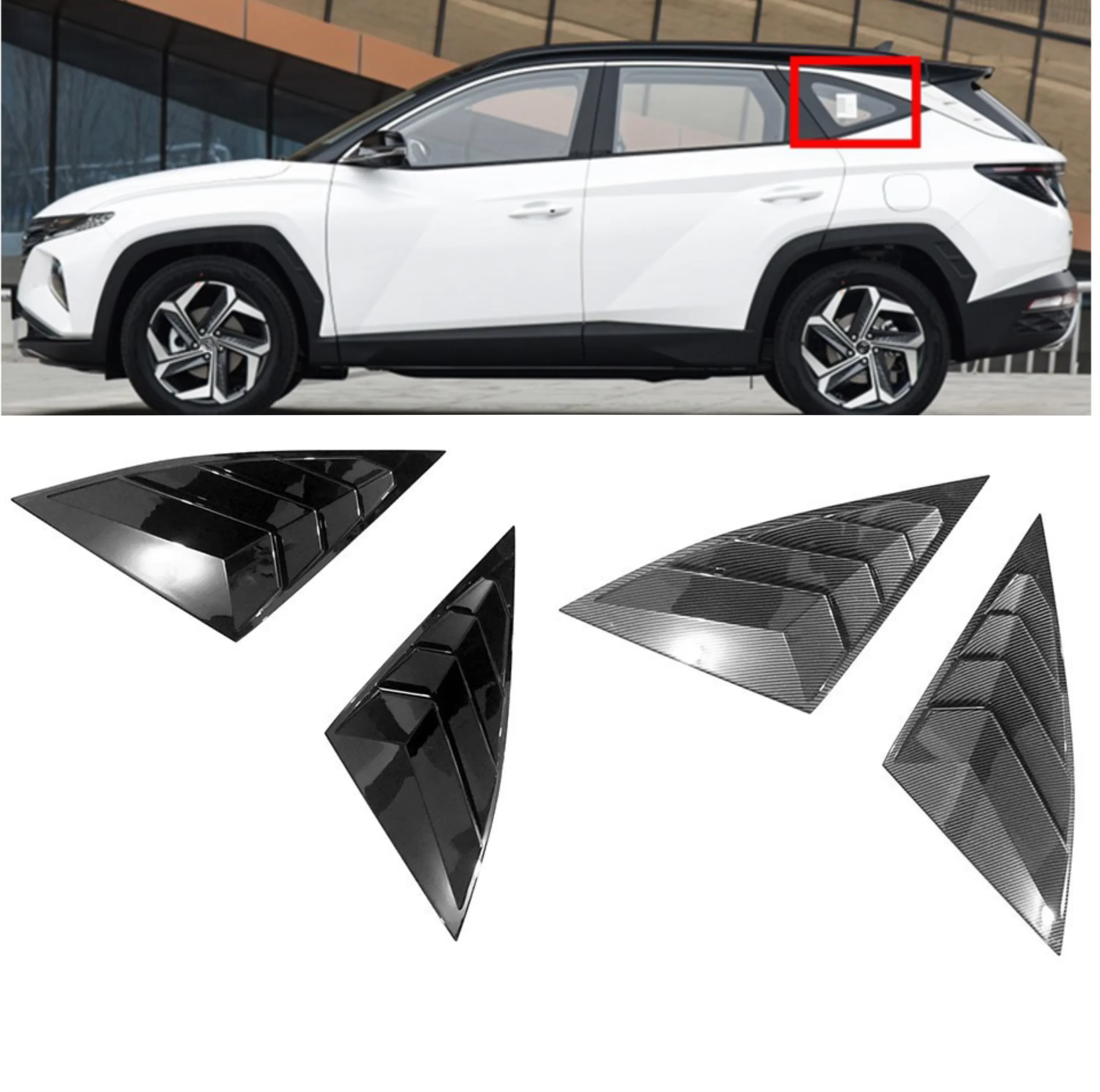 For Hyundai Tucson NX4 2021 2022 2023 Car Accessories ABS Plastic Rear Triangle Window Shutter Cover Not fit for European！