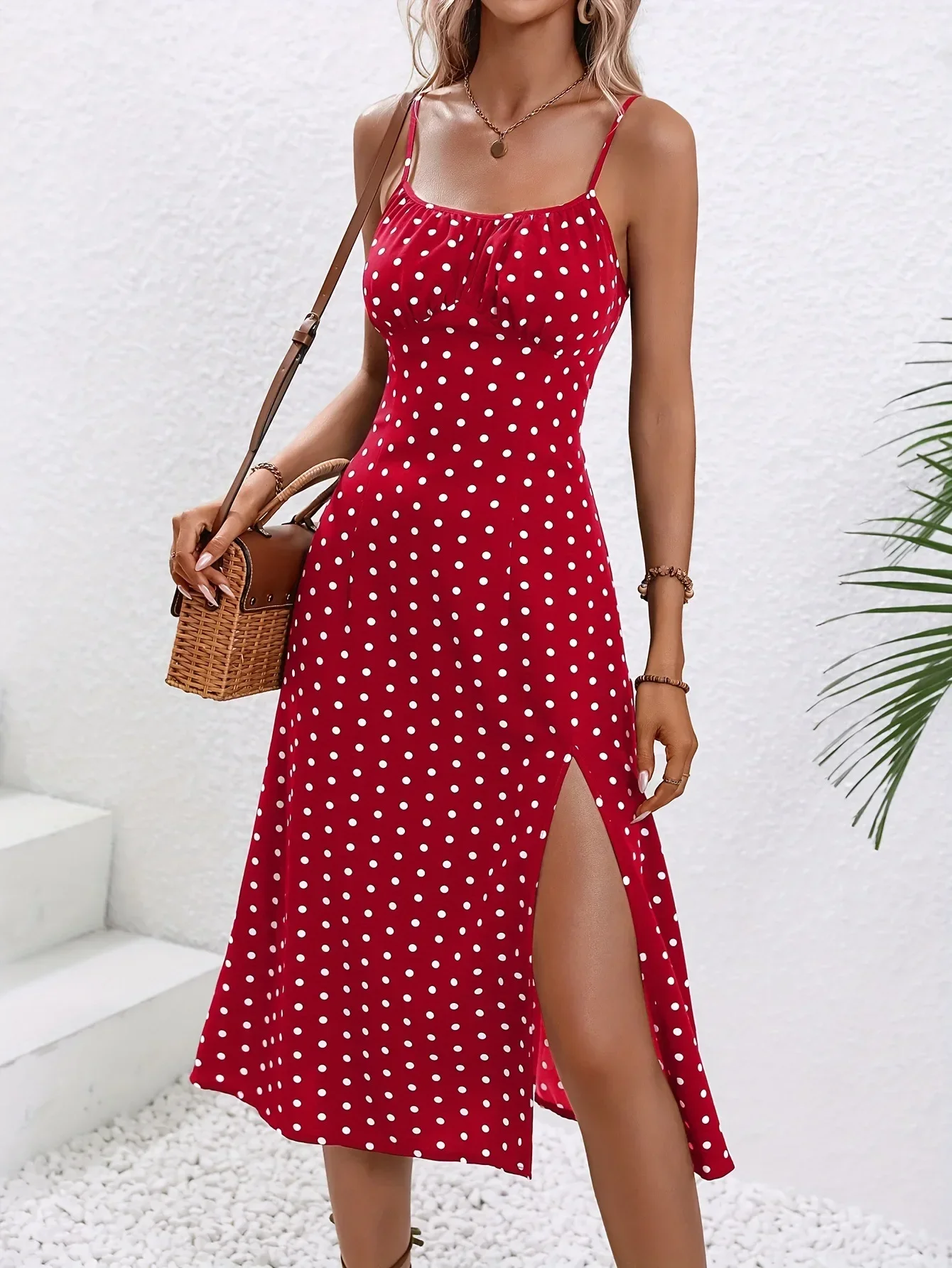 Vestido de praia boho estampado floral feminino, suspensórios elegantes, vestido de fenda com pescoço quadrado, verão 2019