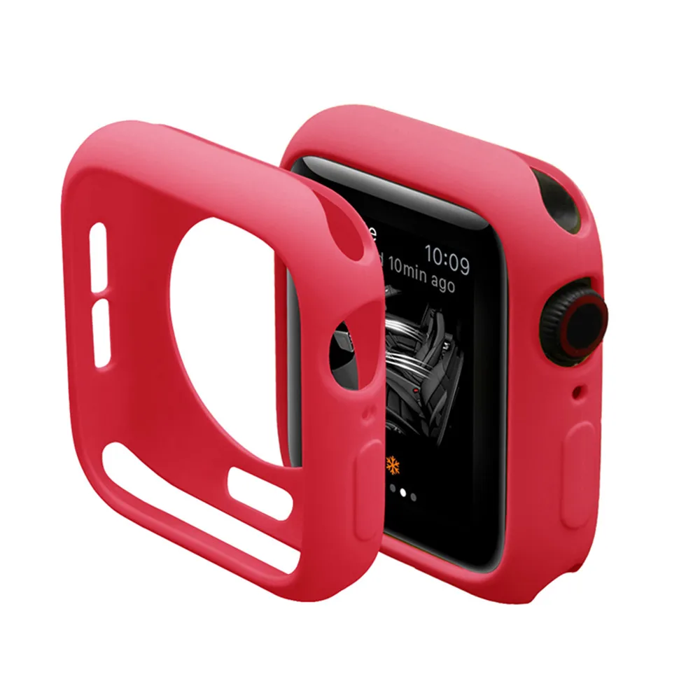 Silicone Case for Apple Watch case Series 9 8 7 6/5/4/3/2/SE Soft TPU Cover Protector iWatch Cases 44MM 40MM 38MM 42MM 41MM 45MM