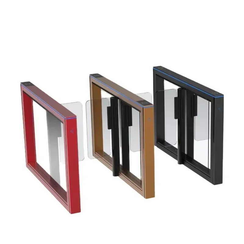 High quality and efficient Elegant Face Recognition And Card Access Gate Swing Turnstile Gate High Speed Anti-crush Turnstile