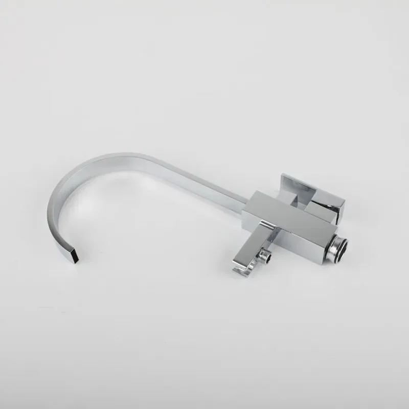 for All-copper Bathtub Faucet Vertical Square Simple Floor-to-ceiling Bathroom Two-function Chrome Hot and Cold Hand-held