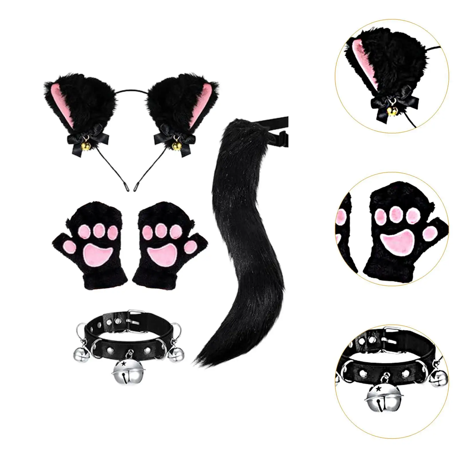 여우 귀 꼬리 장갑 칼라 세트 생일 무대를 위한 무대 공연 소품