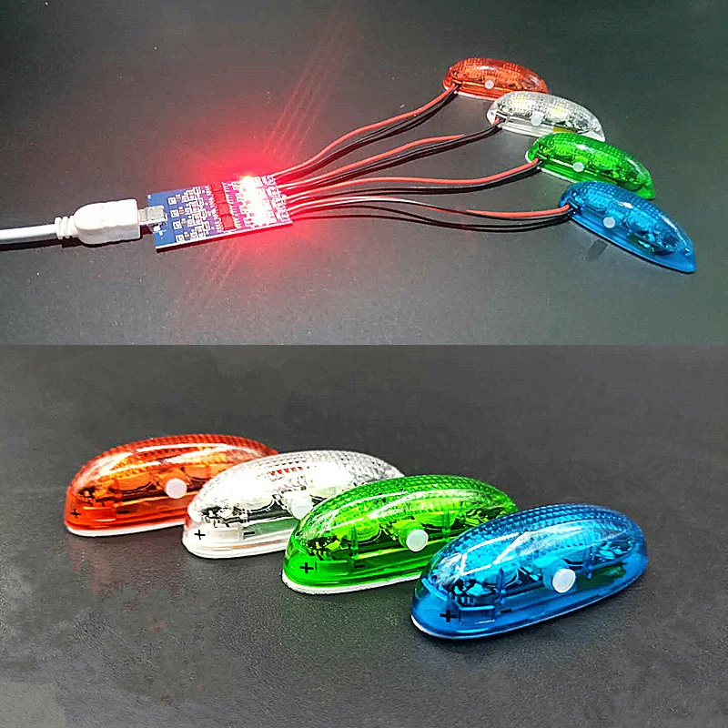 ZMR Wireless Navigation Light 1S Rechargeable 4 modes LED lights / Charge board for RC Remote Controlled Toys Car Boat Toy Part