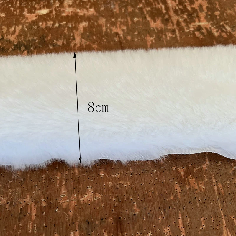 1m Artificial Rabbit Fur Widen White Ribbon for Trim Clothes Accessory Faux Fur Strips Cuffs DIY Fluffy Garment Decoration