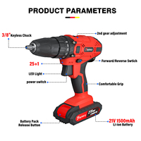 45Nm Cordless Drill with Battery and Charger, Electric Drill Screwdriver Set Impact Driver, 2700RPM, 2 Speed, 29 PCS Accessories