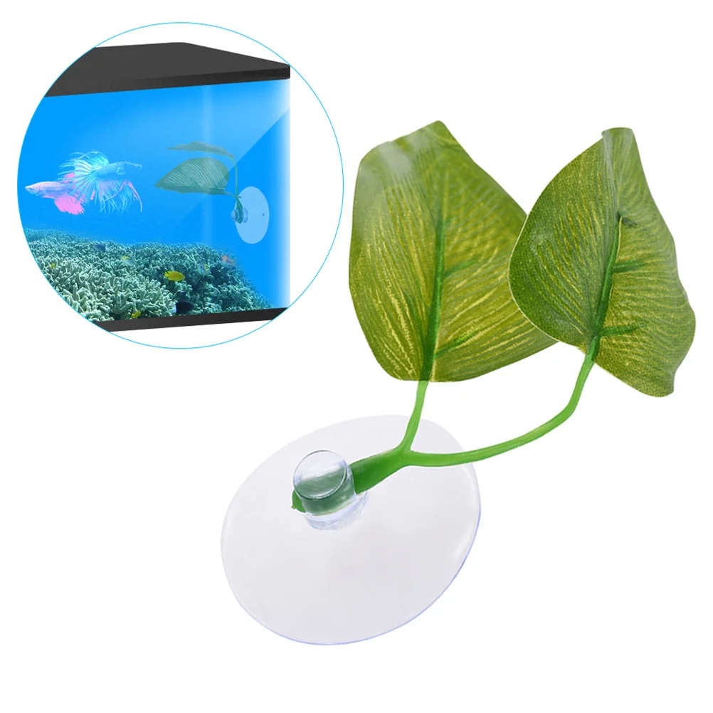 

Realistic Betta Fish Aquarium Decor Leaf-Shaped Abs Water Plants For Fish Tank Artificial Green Aquatic Decoration Pets