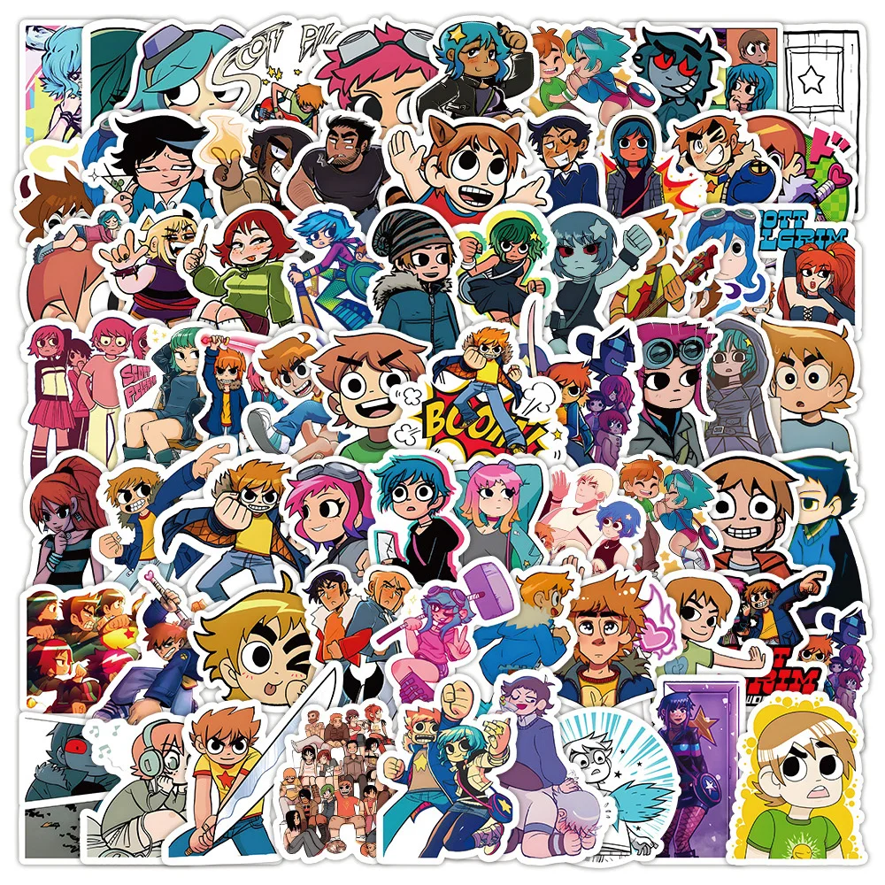 10/30/50/100Pcs Cool Cartoon Anime Scott Pilgrim Stickers Aesthetic Waterproof Decals Graffiti Phone Stationery Sticker DIY Toys