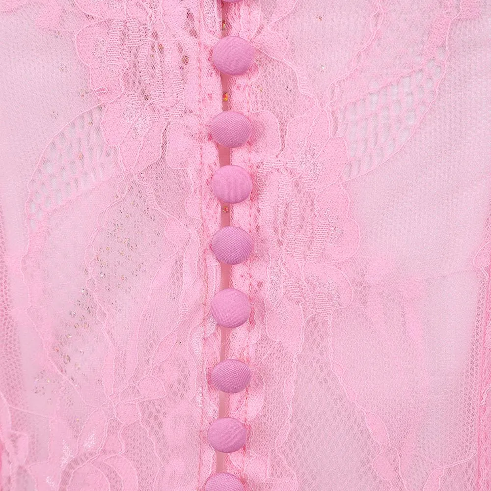 تمويه شريرة ​ 2 Glinda فستان رقص وردي معطف شبكي تنورة بيضاء مجموعة ملابس أزياء الهالوين كرنفال حفلة النساء