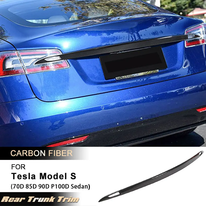 

Car Rear Trunk Spoiler Wings Trim for Tesla Model S 70D 85D 90D P100D Sedan 4-Door 2016-2023 Rear Boot Lid Wing Lip Carbon Fiber