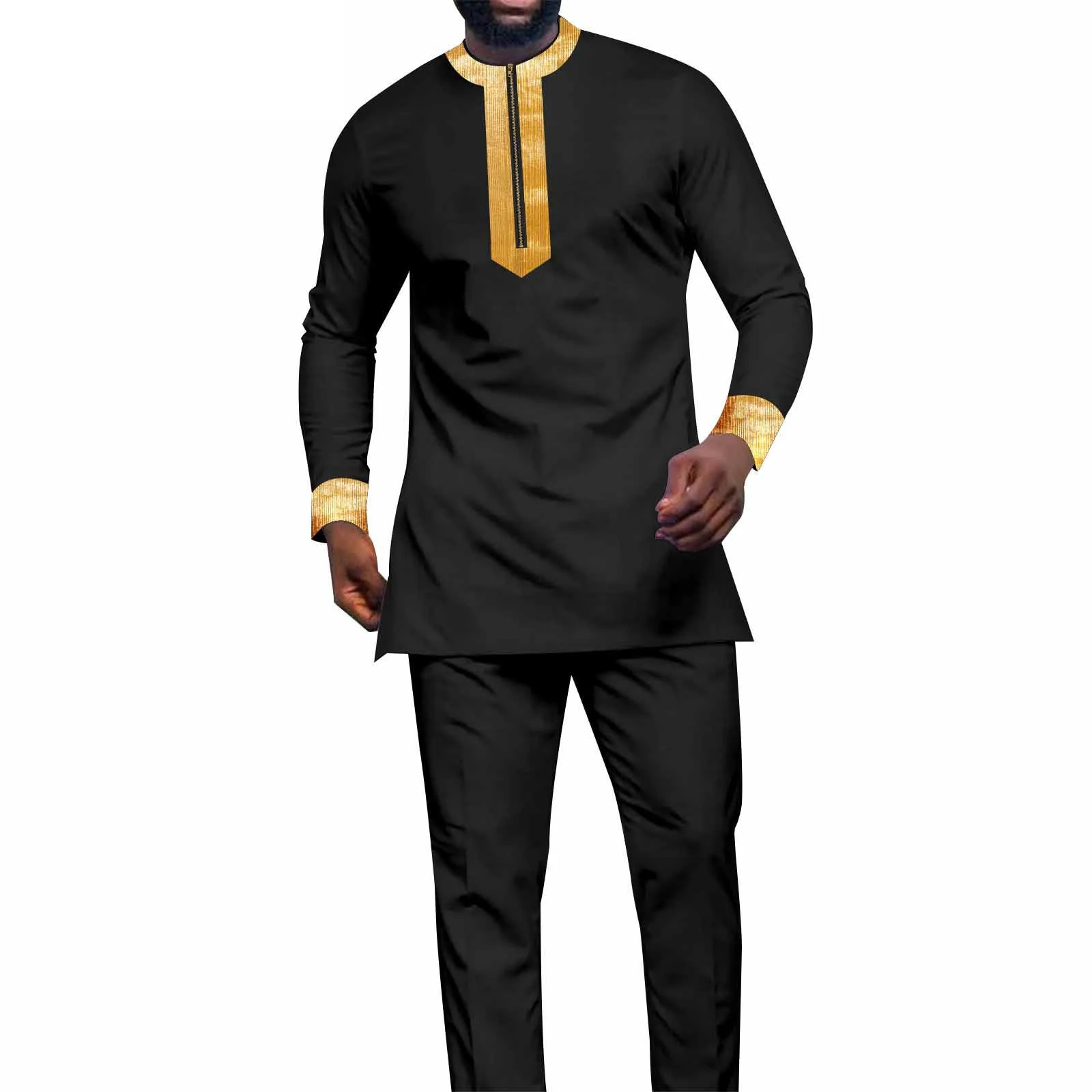 

Sale African Suits for Men Traditiona Dashiki Shirts and Pants 2 Piece Set Tribal Outfits Clothing Casual Tracksuit