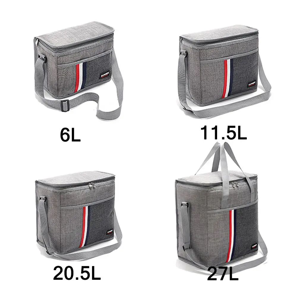 Casual Travel Handbags Oxford Cloth Waterproof Thermal Insulated Lunch Bags Picnic Bag Food Storage Box Cooler Bag