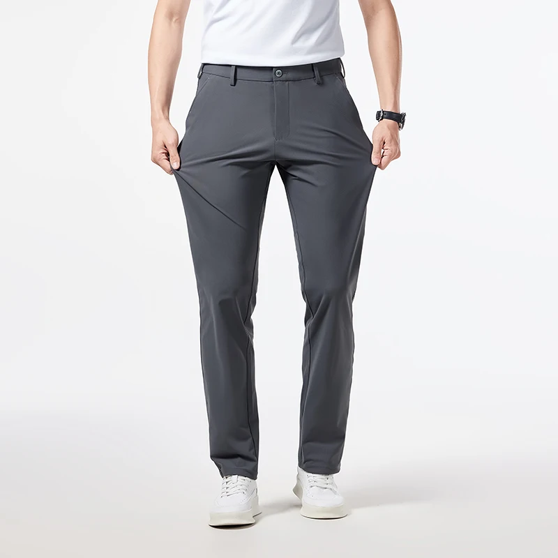New Men'S Spring And Summer Non Fading Stylish Gentleman Business Trousers Breathable Versatile Casual Straight Leg Pants