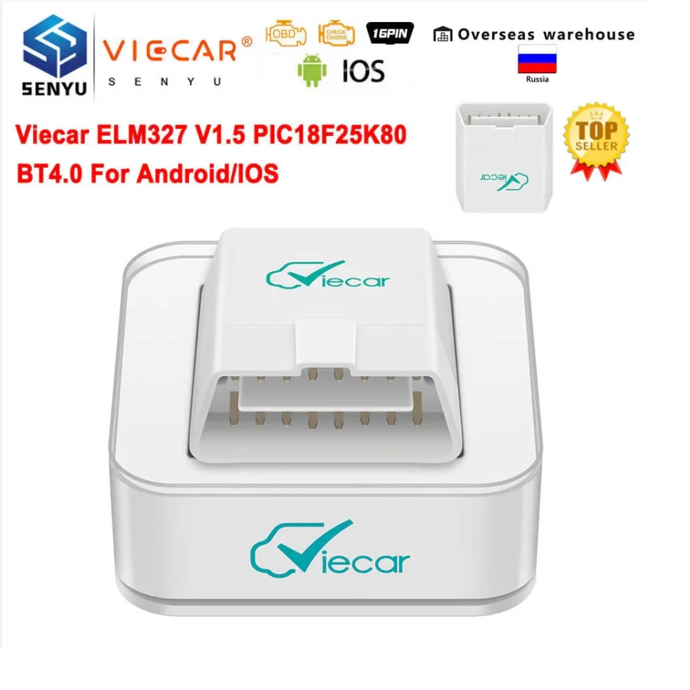 Автомобильный диагностический сканер Viecar ELM327 V1.5 Bluetooth 4,0 OBD2 для Android/IOS ELM 327 V1 5, считыватель кодов iCar Pro Vgate iCar2