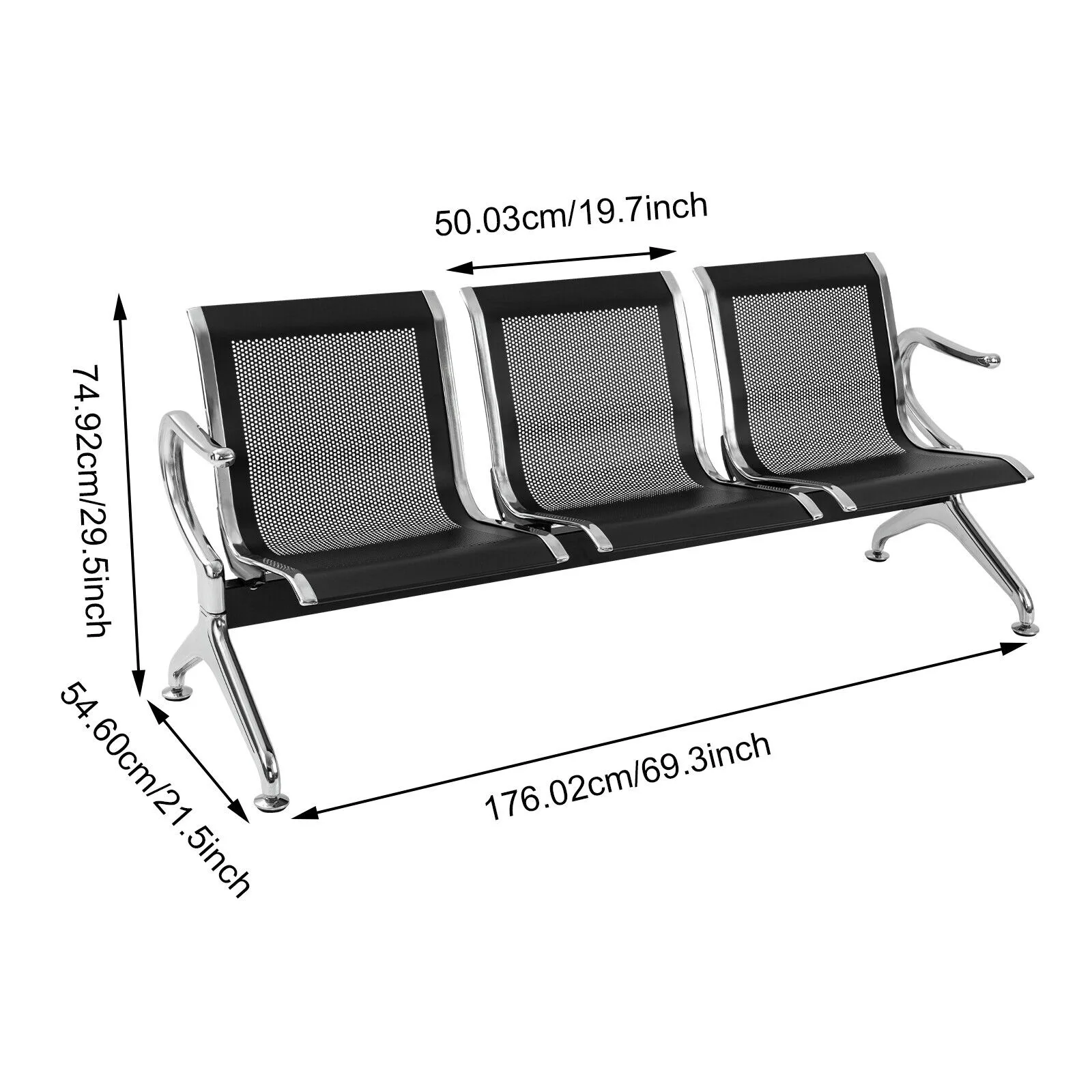 Waiting Chair Reception Room Guest Chair Airport Bench Office Bank Clinic Chair-