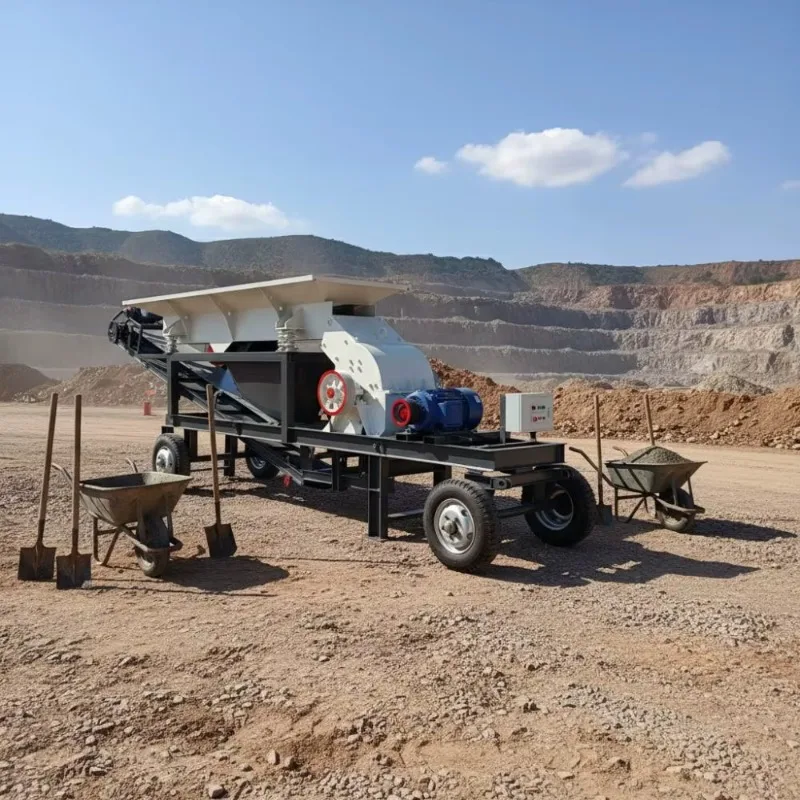 Customized Hammer Crusher Machine Quartzite Portable Hammer Crusher Suitable For Crushing Construction Waste And Rocks