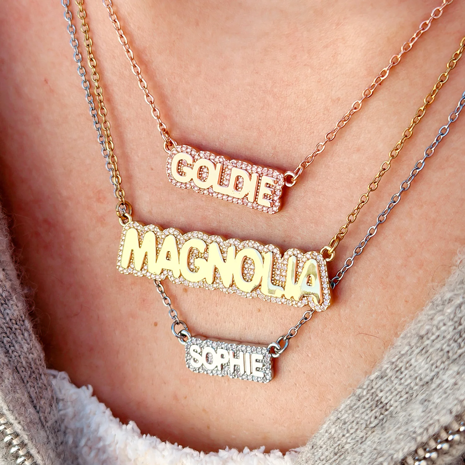 

3D-ожерелье с именем из циркония, персонализированный кулон с буквами-пузырьками, роскошное ювелирное украшение, подарок для женщин, подарки на День святого Валентина