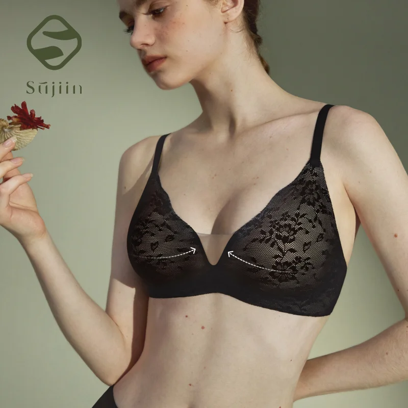 SUJIIN Sexy Lace Bra for Women Wireless Push Up Seamless High Quality Bras Woman Lingeries Sexy Female Lift Comfortable Bralette