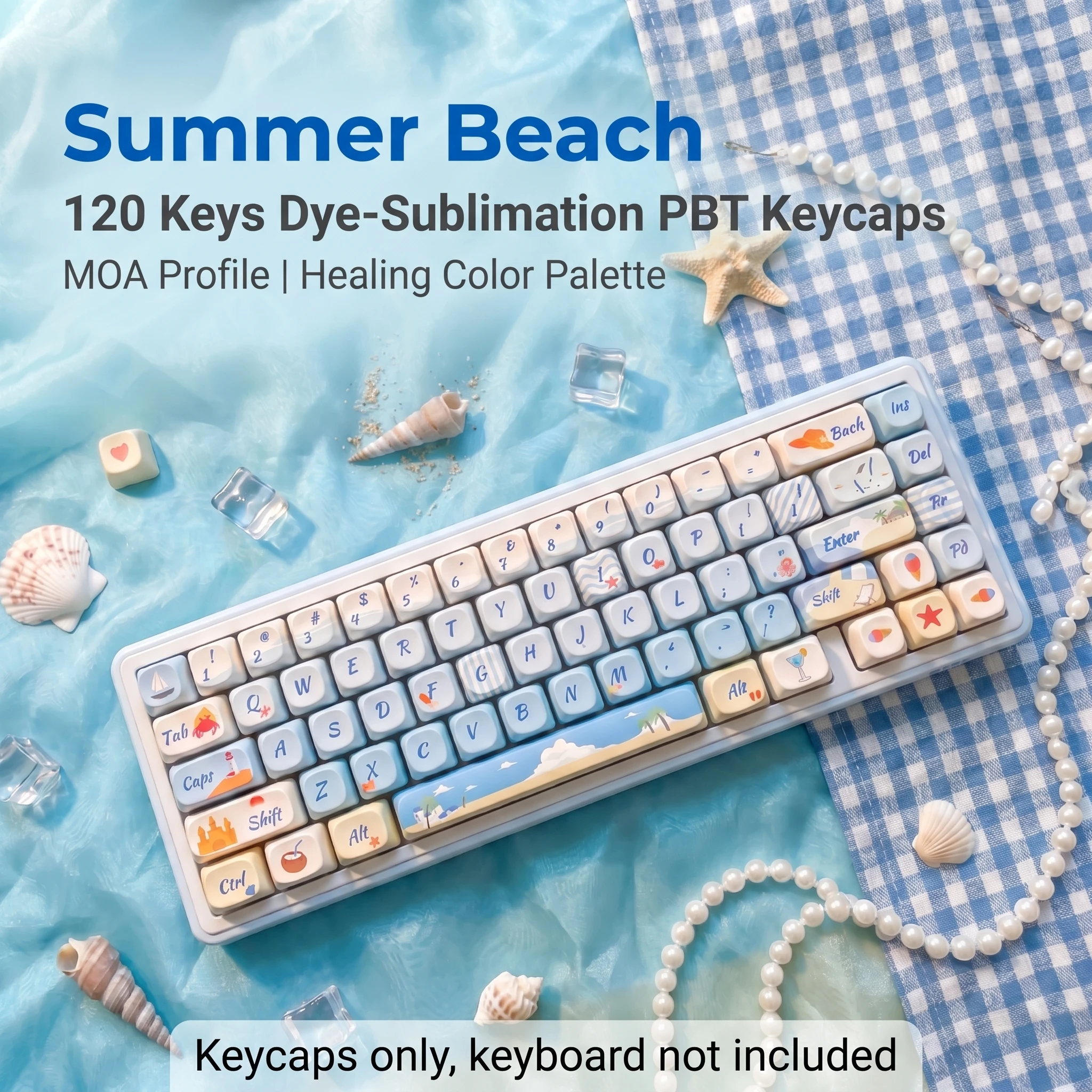 New PBT Keycaps 120Key, MOA Height Keycaps PBT High Quality Cute Lovely Durable Key Cap Set for MX Switch Mechanical Keyboard