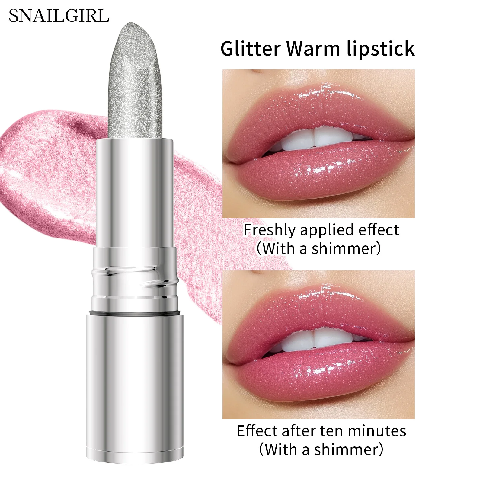 Shiny Color-changing Glitter Lipstick Non-sticky Lip Gloss Hydrating Moisturizing Shimmer Waterproof Glossy Lipsticks Makeups