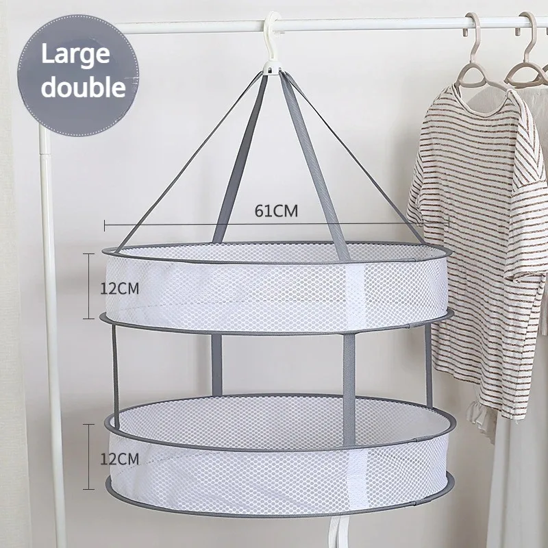 Folded Mesh Clothes Drying Net Rack Lay Flat Dry Hanger for Indoor Outdoor Delicates Towel Socks Swimsuit images - 6