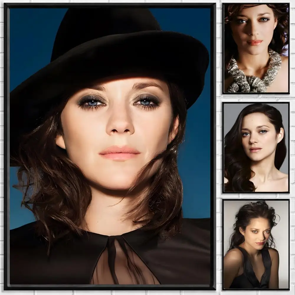 Actor Marion Cotillard Poster Self-adhesive Art Waterproof Paper Sticker Coffee House Bar Room Wall Decor